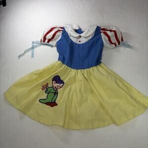 VTG Rare Disney Store Snow White Dress Size 5 Dopey On Skirt Fluffy Sleeves